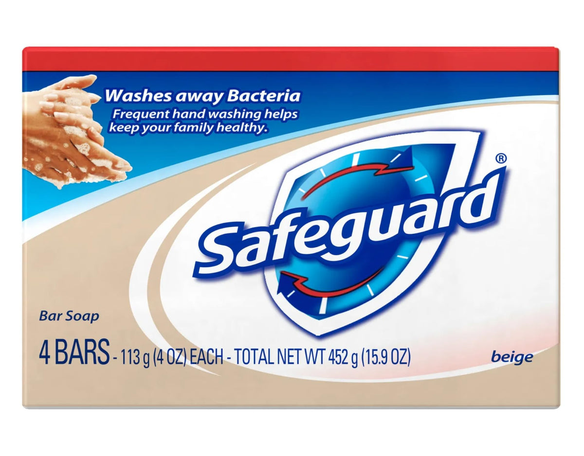 Safeguard Antibacterial Bath Bar Soap 4 pack front view