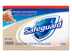 Safeguard Antibacterial Bath Bar Soap 4 pack front view