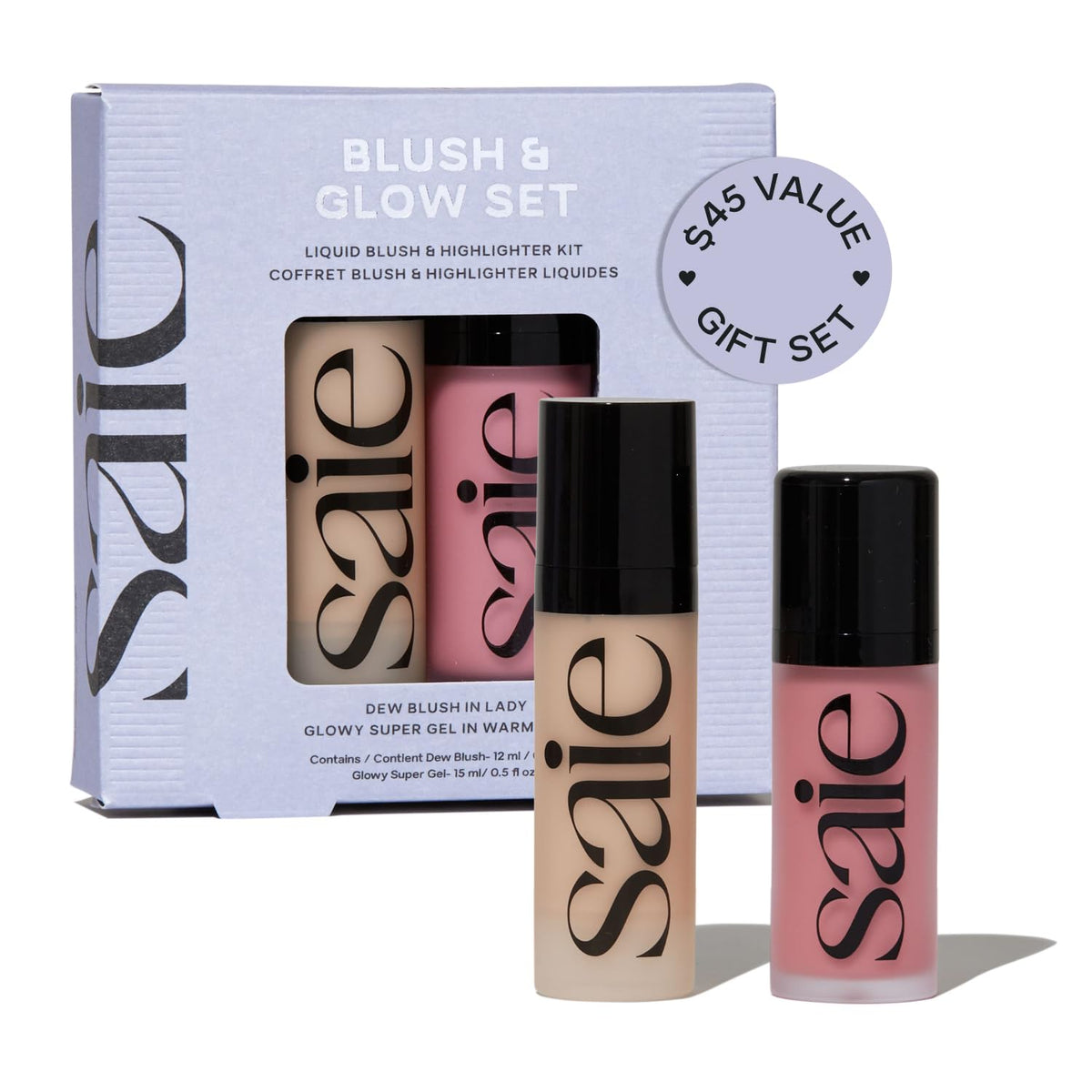 Saie Blush & Glow Gift Set packaging front view