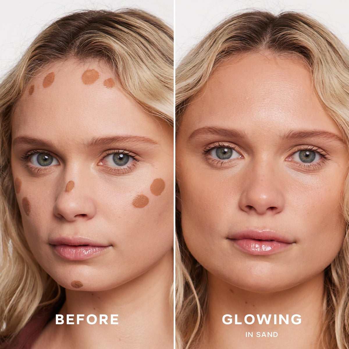 Saie Dew Bronze Liquid Bronzer Stick in Sand, applicator close-up