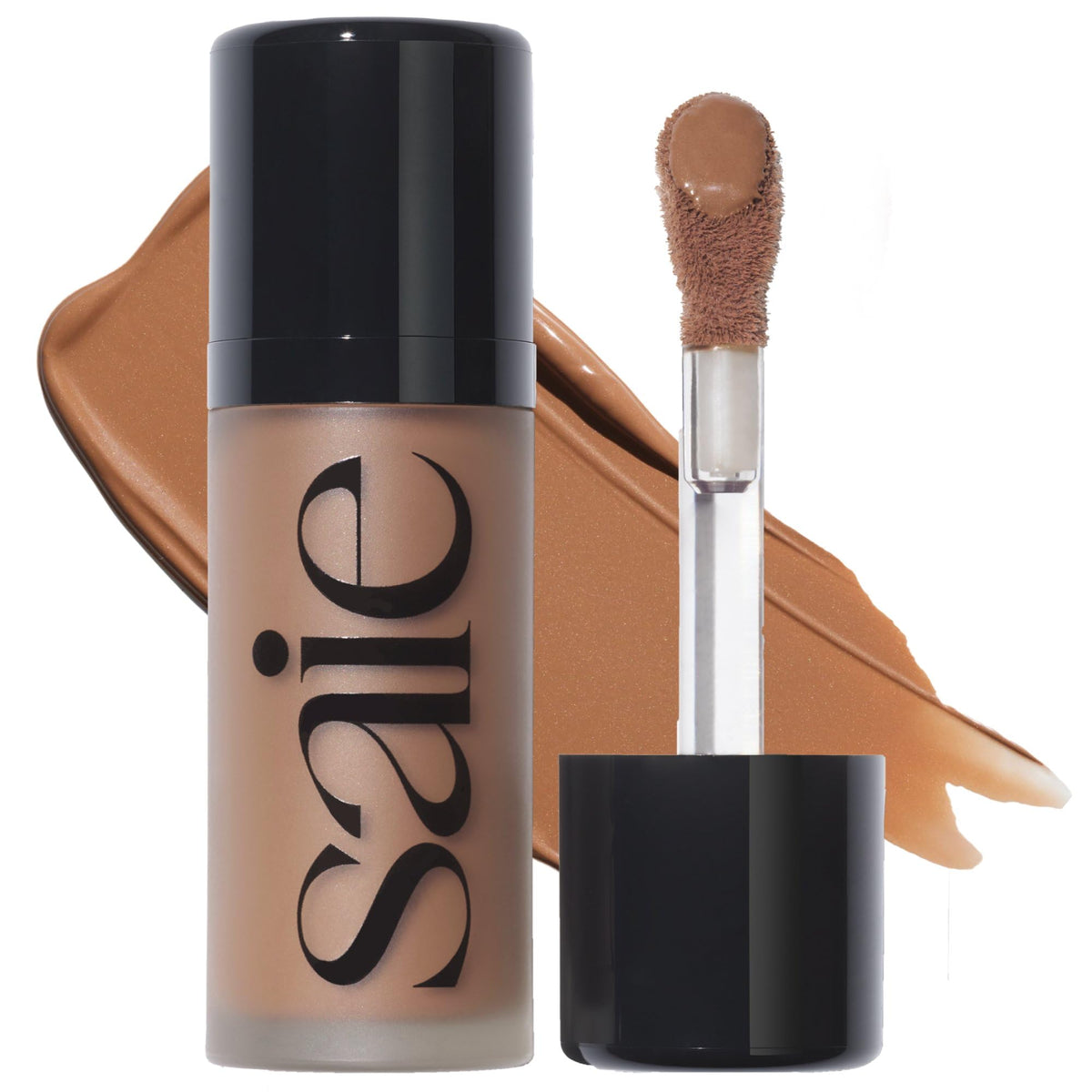 Saie Dew Bronze Liquid Bronzer Stick in Sand, front view