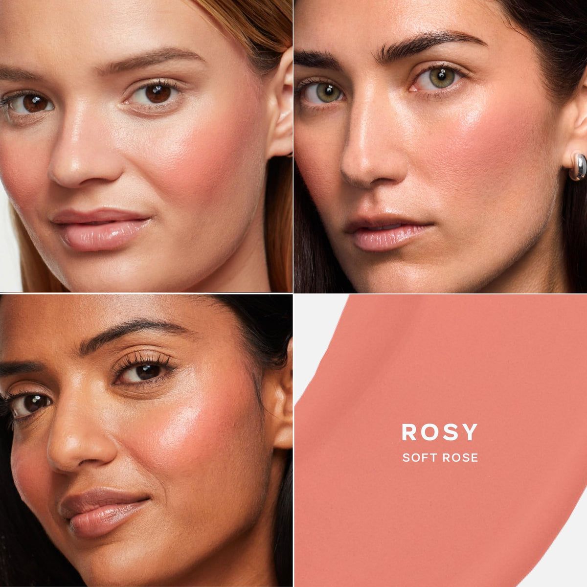 Saie Dew Liquid Blush applied on cheeks for a natural look