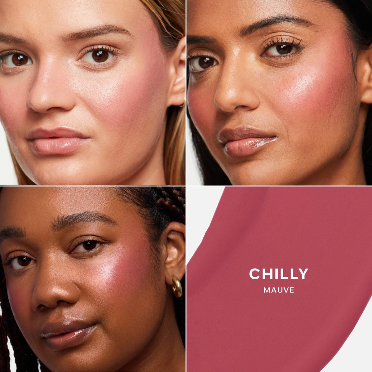 Saie Dew Liquid Blush Chilly 0.40 oz texture on fingertip