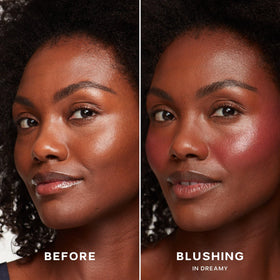 Saie Dew Liquid Blush Dreamy swatch on skin