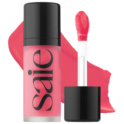 Saie Dew Liquid Blush Flirty front view with doe-foot applicator