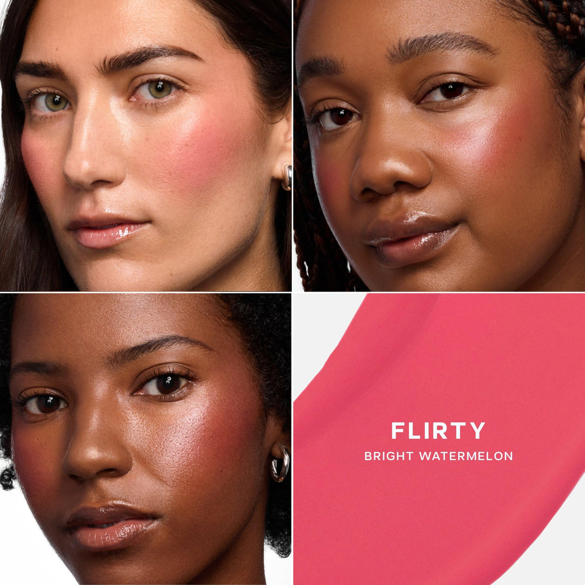 Saie Dew Liquid Blush Flirty in a makeup setup