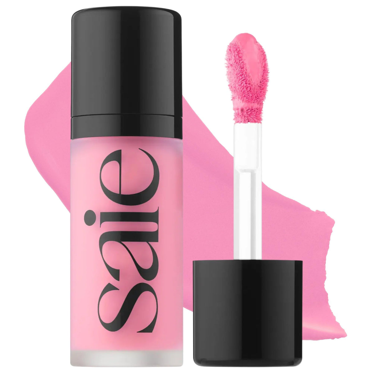 Saie Dew Liquid Blush Stick front view with doe-foot applicator