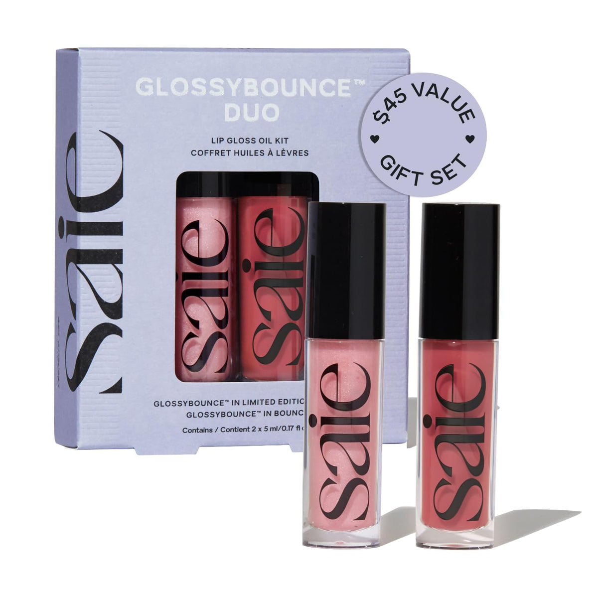 Saie Glossybounce High-Shine Hydrating Lip Gloss Oil front view