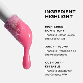 Saie Glossybounce Hydrating Lip Gloss Oil Hybrid Splash in a lifestyle setting