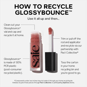 Saie Glossybounce Lip Gloss Oil in lifestyle setting