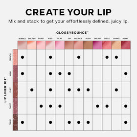 Saie Glossybounce Lip Gloss Oil on a makeup vanity