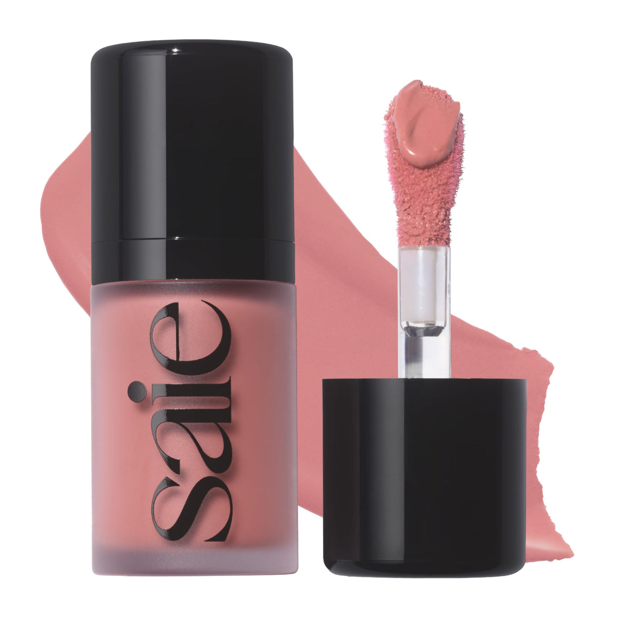 Saie Mini Dew Liquid Blush in Lady front view with doe-foot applicator