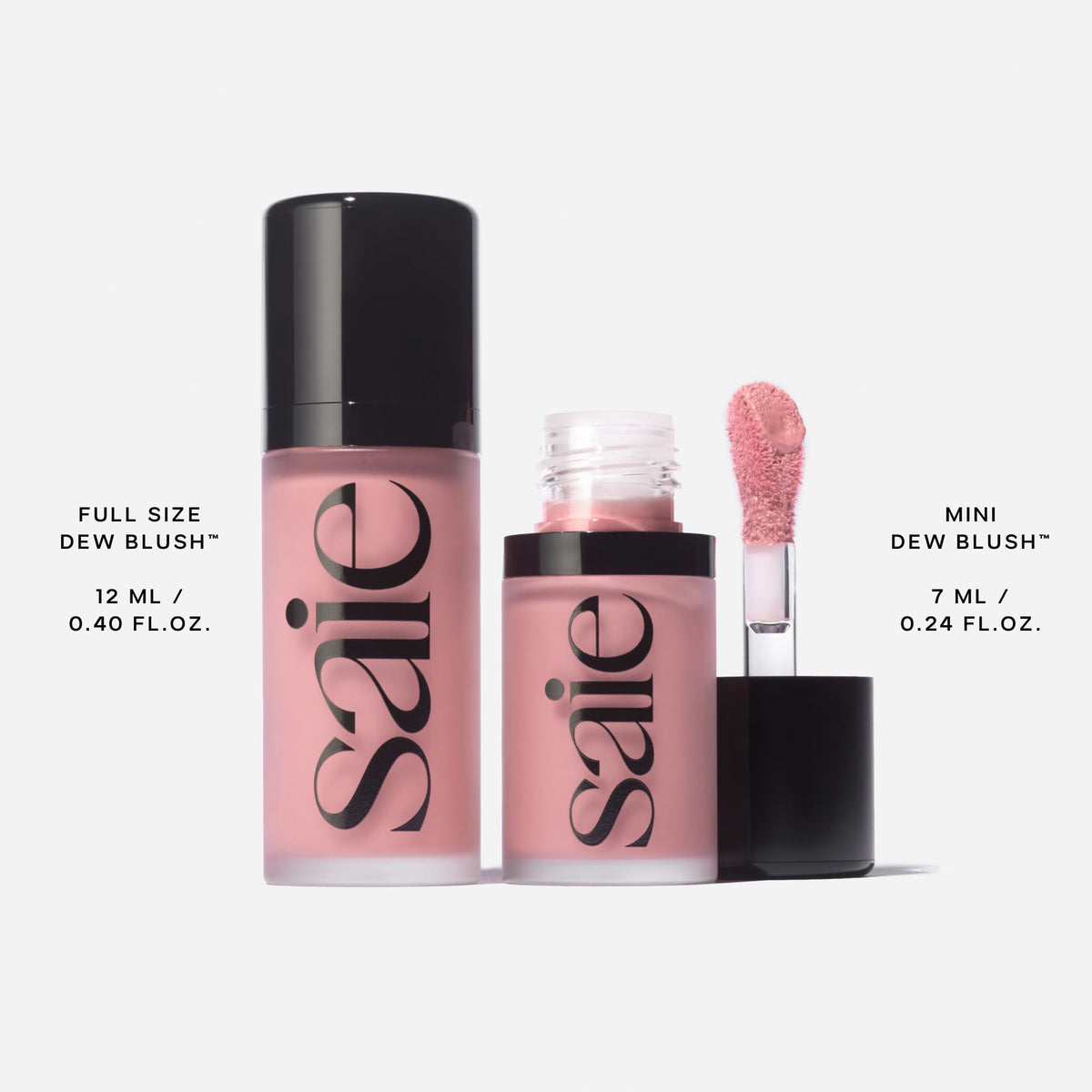 Saie Mini Dew Liquid Blush shades display