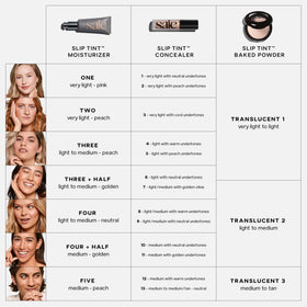 Saie Slip Tint Tinted Sunscreen shade One on model