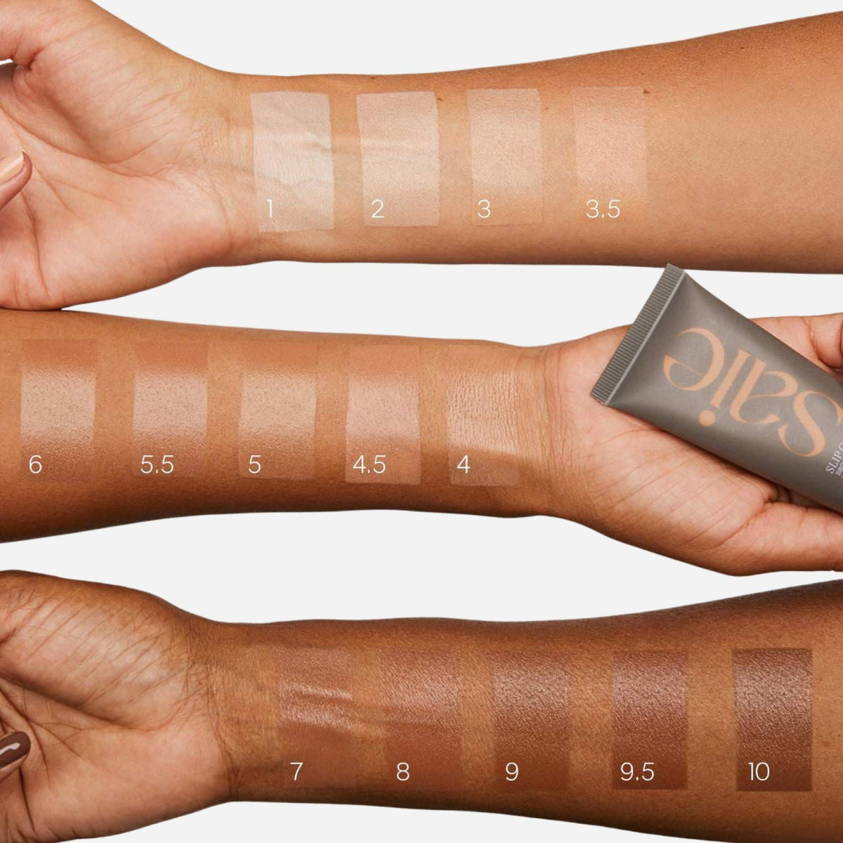Saie Slip Tint Tinted Sunscreen SPF 35 application process