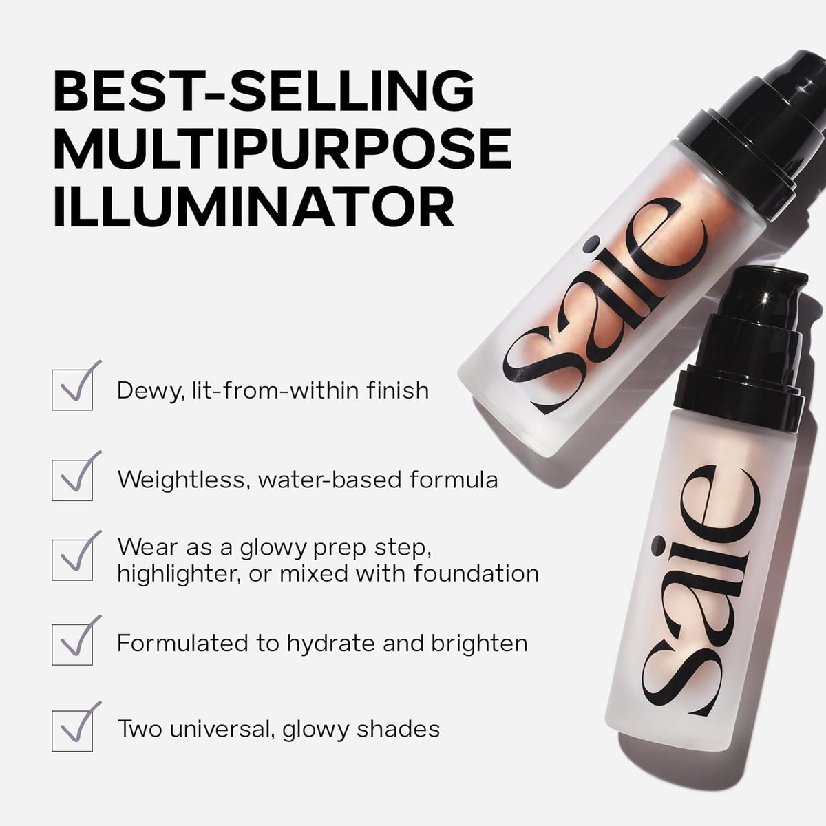 Saie Sunglow highlighter close-up
