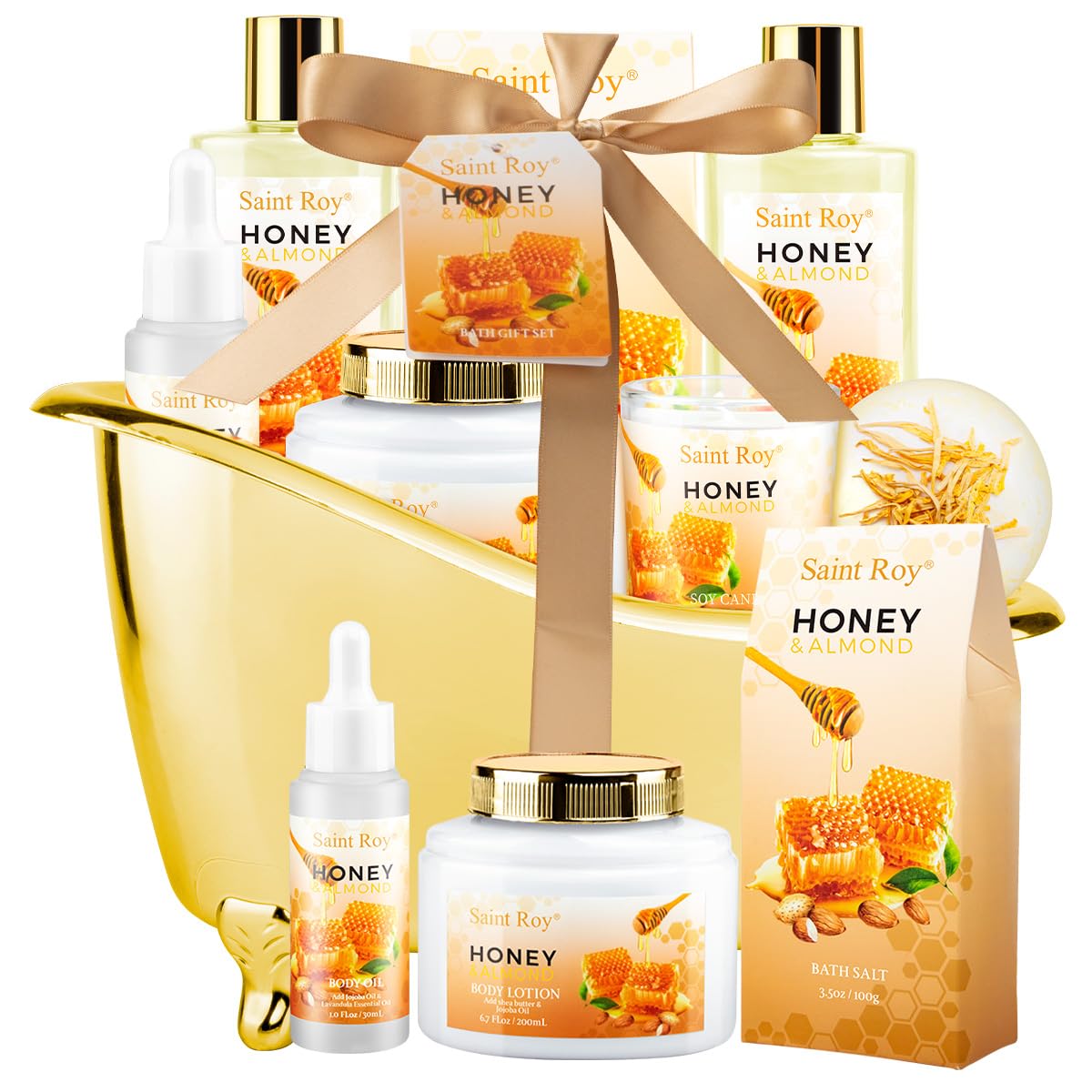 Saint Roy Bath Gift Set with 8 pieces including shower gel and shampoo