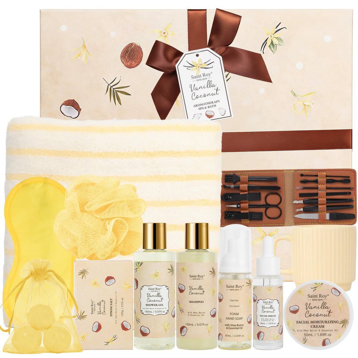Saint Roy Coconut Vanilla 14-Piece Manicure Pedicure Set