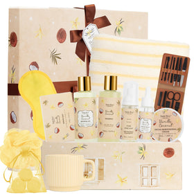 Saint Roy Coconut Vanilla Spa Bath Gift Basket front view