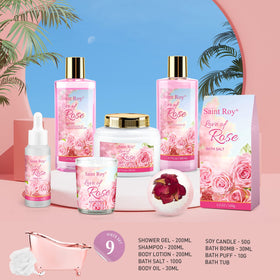 Saint Roy Jojoba Body Oil and Bath Puff