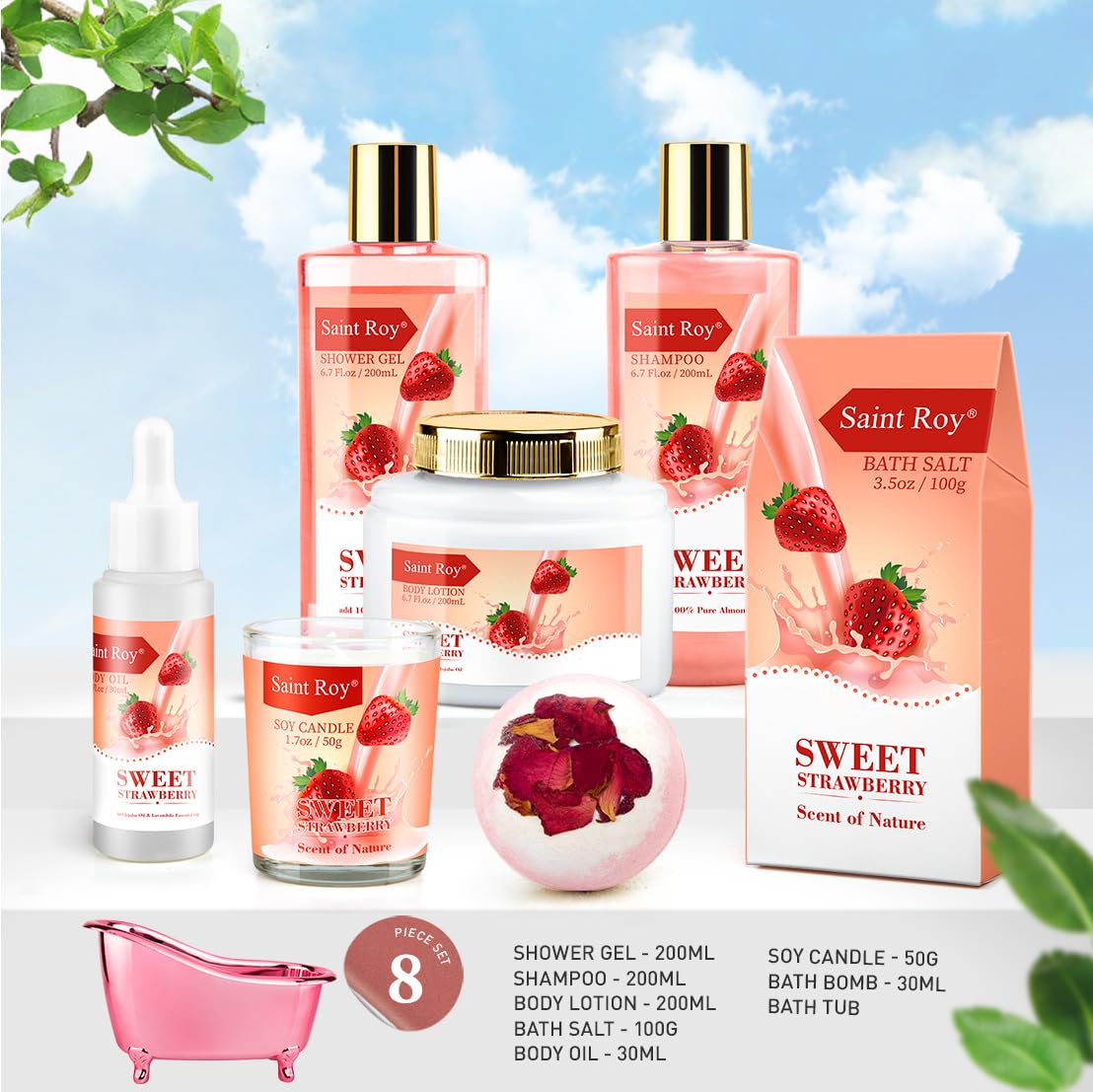 Saint Roy Shower Gel and Shampoo in Spa Gift Basket
