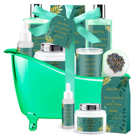 Saint Roy Spa Gift Basket 8-piece set in reusable bath tub