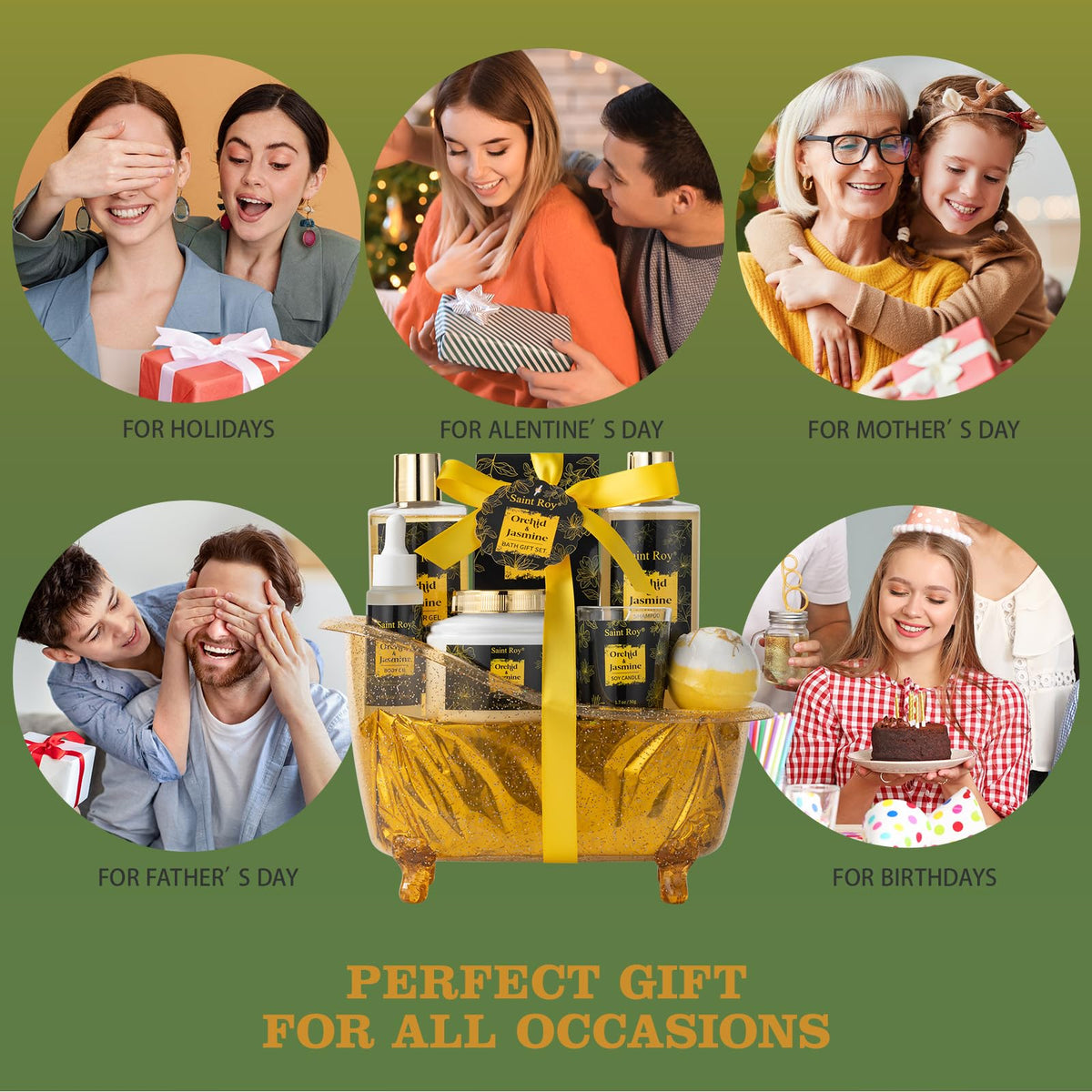Saint Roy Spa Gift Basket Set ready for gifting with no wrapping needed