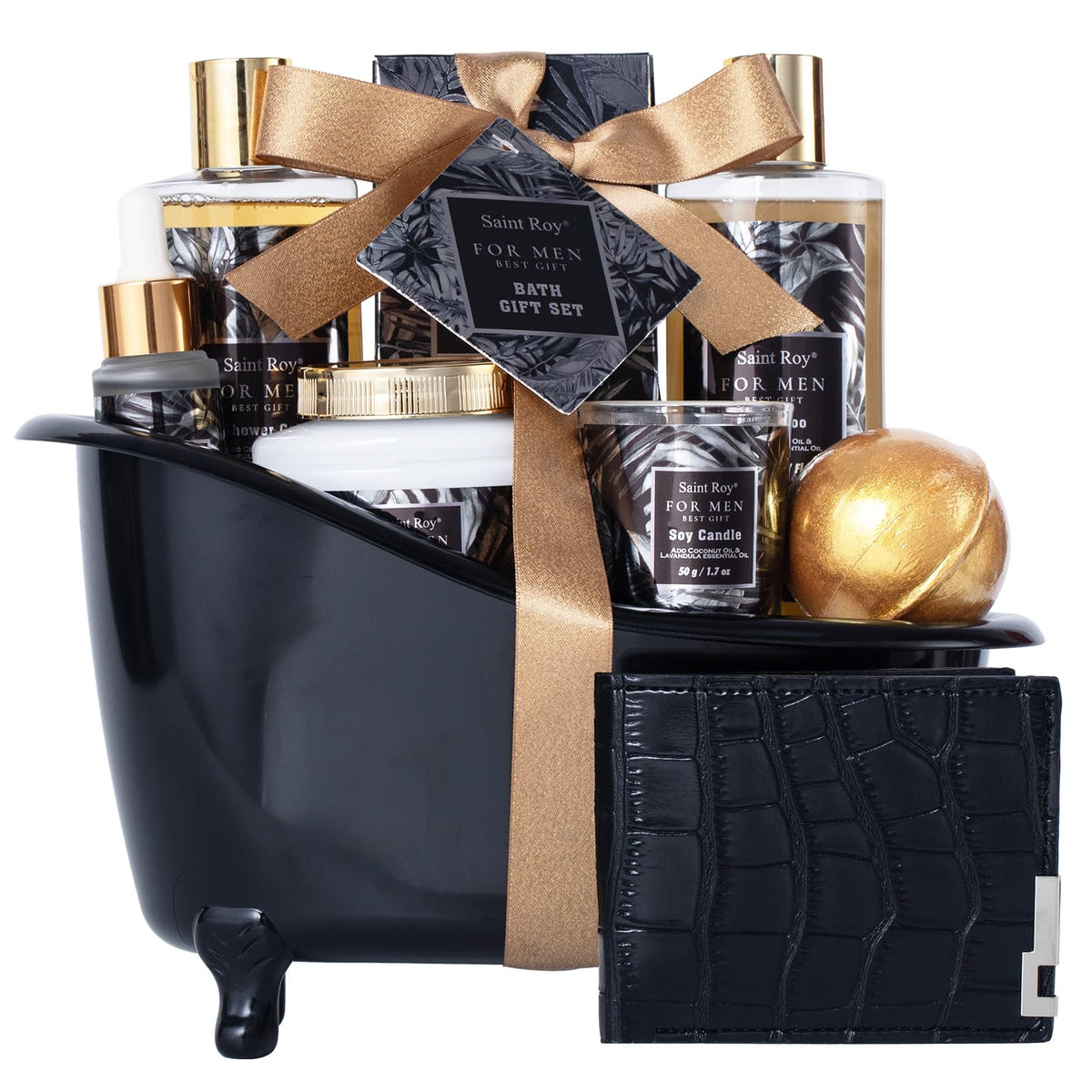 Saint Roy Spa Gift Set for Men 9-Piece Bath & Body Kit front view