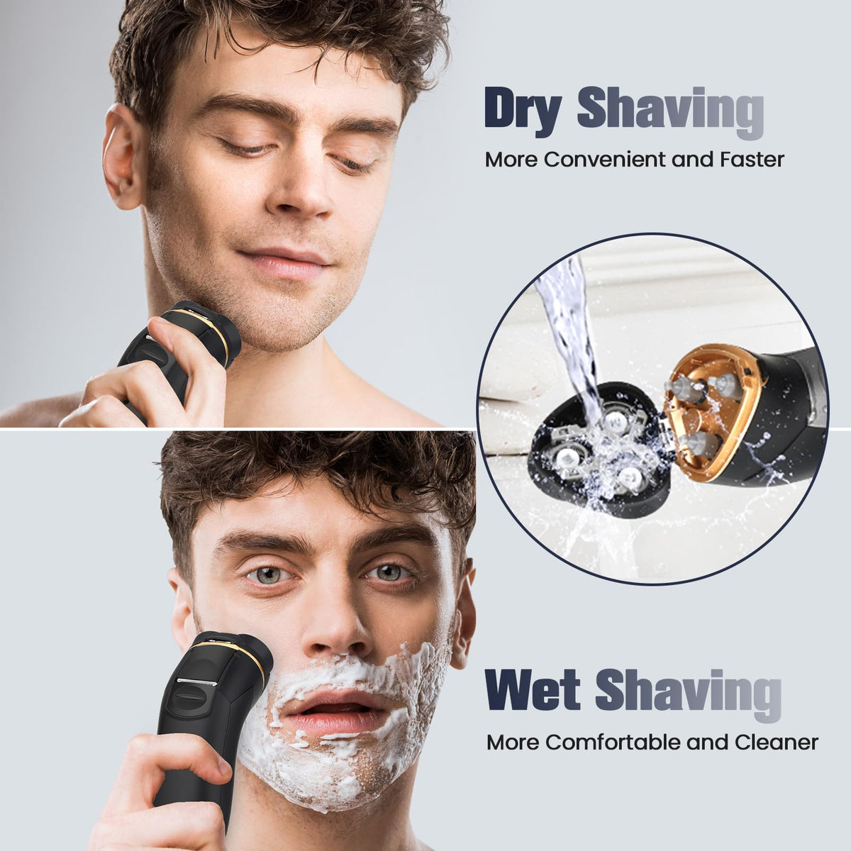 Sakioo Electric Razor LCD display showing battery level