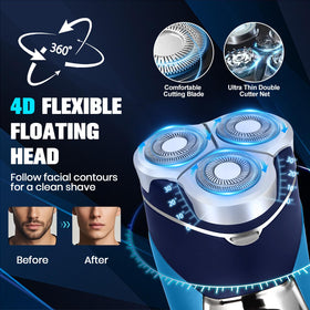 Sakioo Electric Shaver side view showing pop-up trimmer