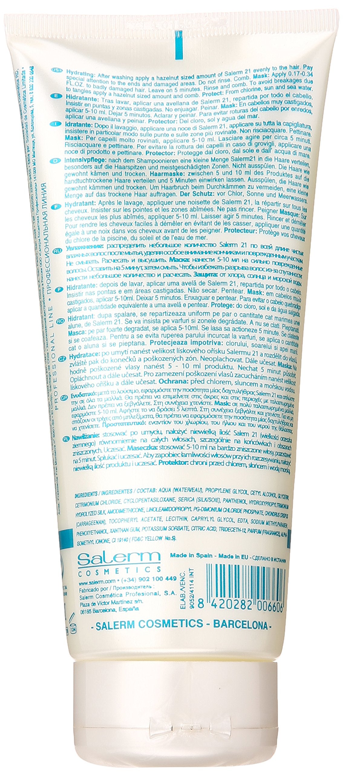 SALERM 21 B5 Leave-In Conditioner bottle with silk protein ingredients
