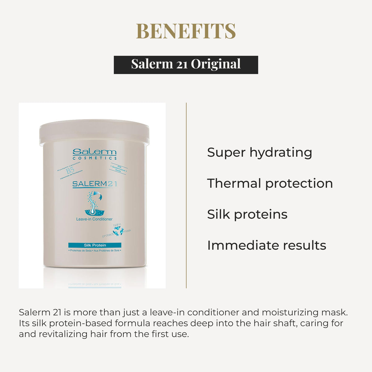 SALERM Instant Hair Conditioner 21 Silk Protein 1000 ml side view