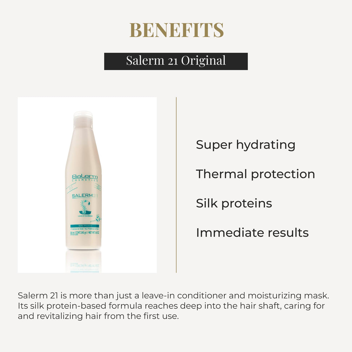 SALERM Instant Hair Conditioner 21 Silk Protein 250 ml side view