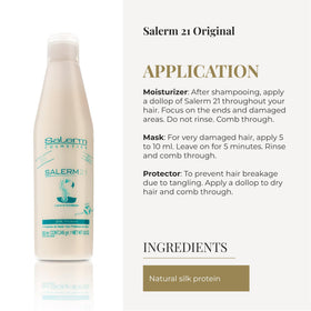 SALERM Instant Hair Conditioner 21 Silk Protein application on hair