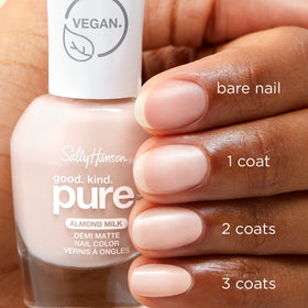 Sally Hansen Good. Kind. Pure. Nail Polish 20 Almond Milk application on nails