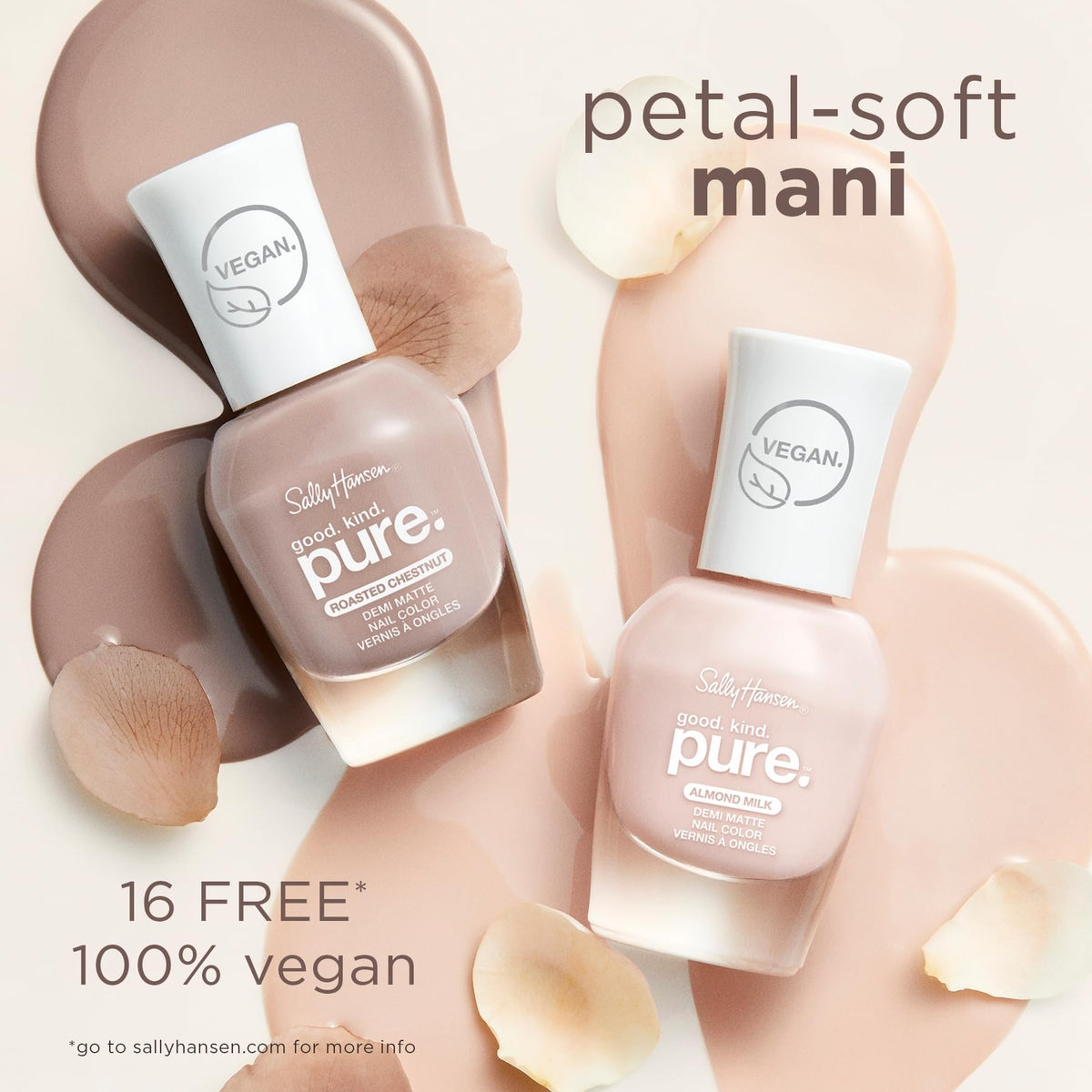 Sally Hansen Good. Kind. Pure. Nail Polish 20 Almond Milk brush close-up