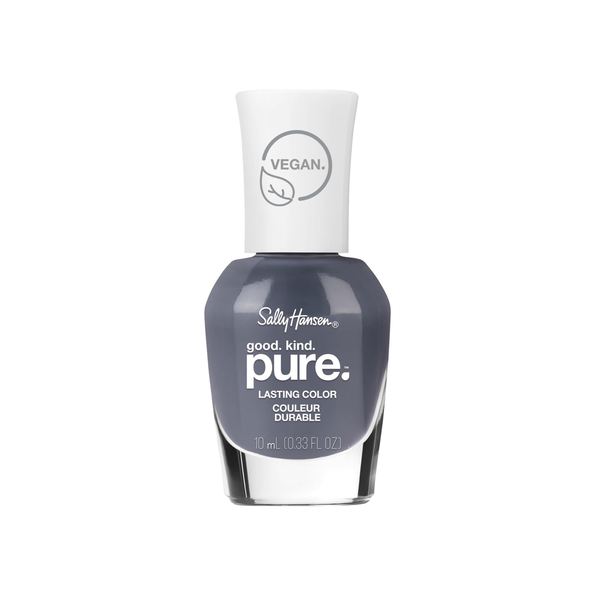 Sally Hansen Good. Kind. Pure. Nail Polish 395 Nightfall grey navy front view