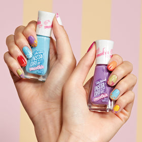 Sally Hansen Insta-Dri Nail Polish Dragon Fruit Crush in a beauty setup