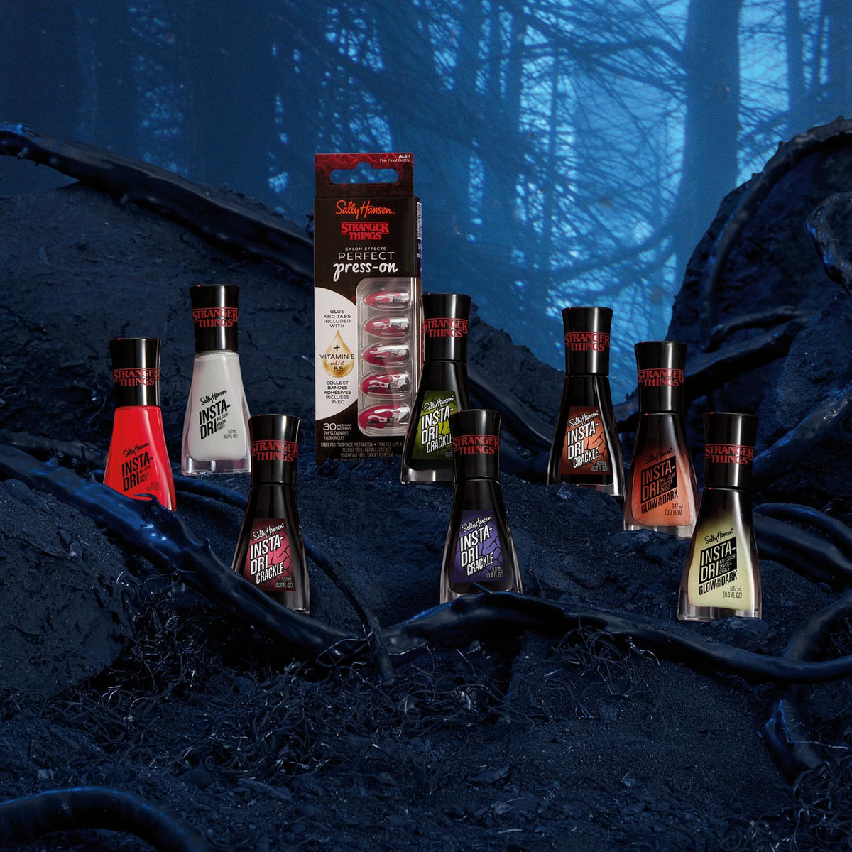 Sally Hansen Insta-Dri Nail Polish Squawk with Stranger Things theme