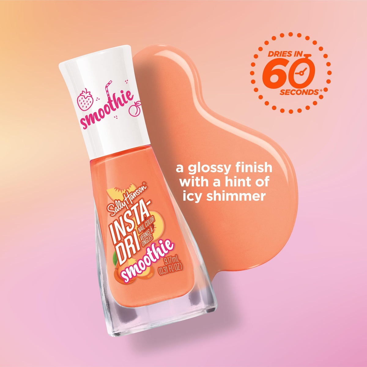 Sally Hansen Insta-Dri Nail Polish Vanilla Bean Vibe bottle with satin-matte finish