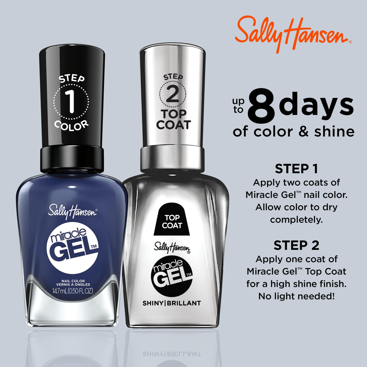 Sally Hansen Miracle Gel 609 Midnight Mod bottle with cap