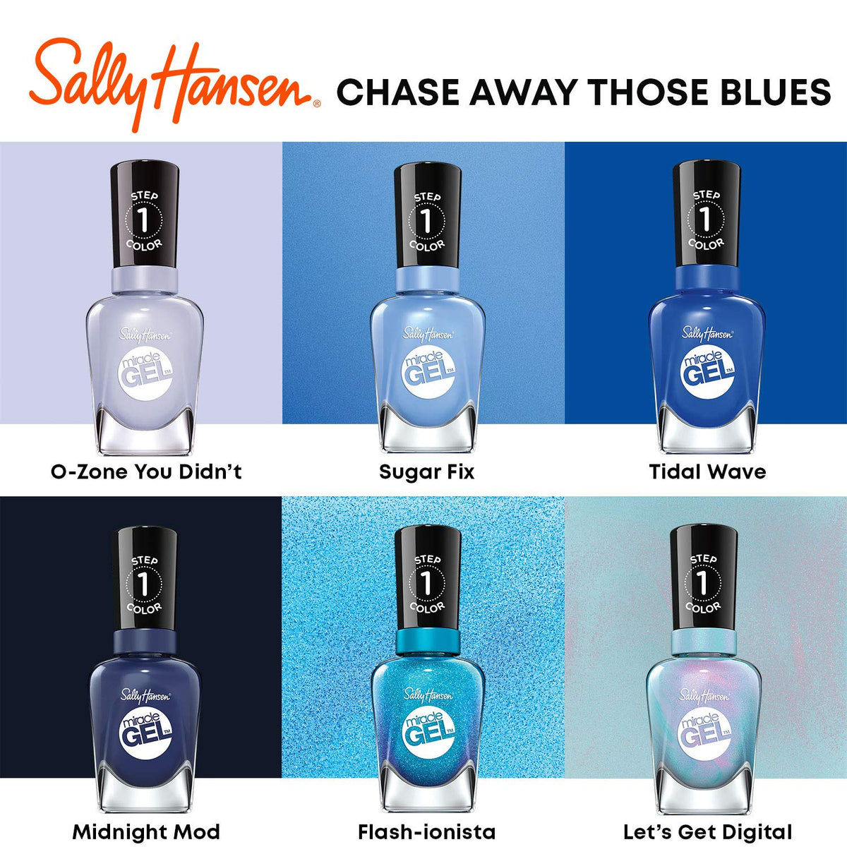 Sally Hansen Miracle Gel 609 Midnight Mod nail polish with top coat