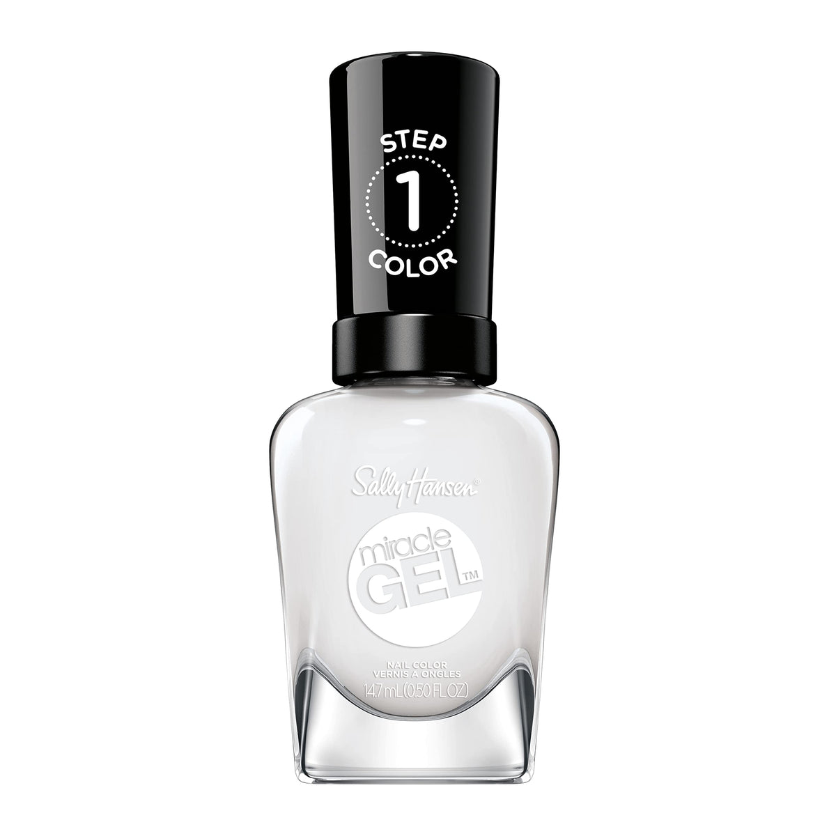 Sally Hansen Miracle Gel 630 Cuddle Puddle light gray nail polish front view