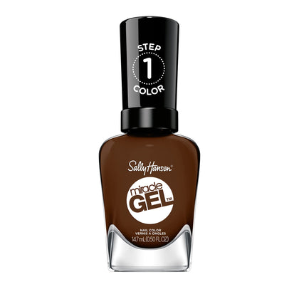 Sally Hansen Miracle Gel Dark Brown Nail Polish 200 front view