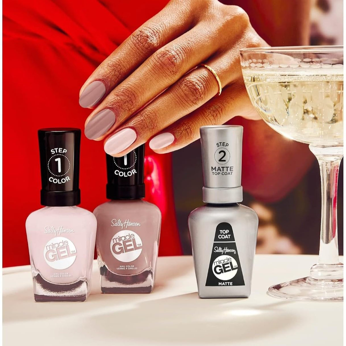 Sally Hansen Miracle Gel Dark Brown polish in packaging