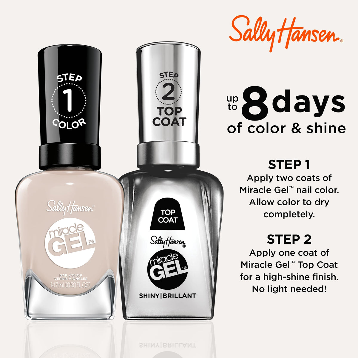 Sally Hansen Miracle Gel Nail Polish 192 Stay Toasty bottle side view