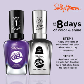 Sally Hansen Miracle Gel Nail Polish 579 Purplexed bottle with brush close-up