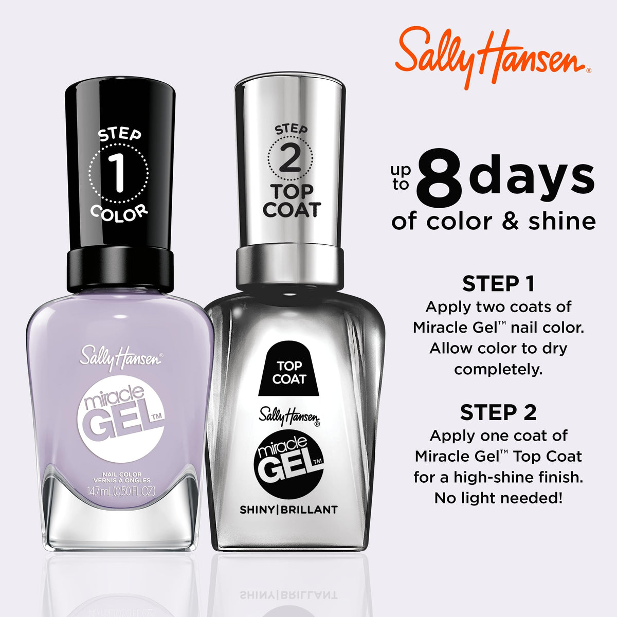 Sally Hansen Miracle Gel Nail Polish 608 Chill in the Heir bottle side view