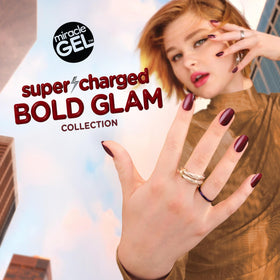 Sally Hansen Miracle Gel Nail Polish Gilded Gossip with top coat