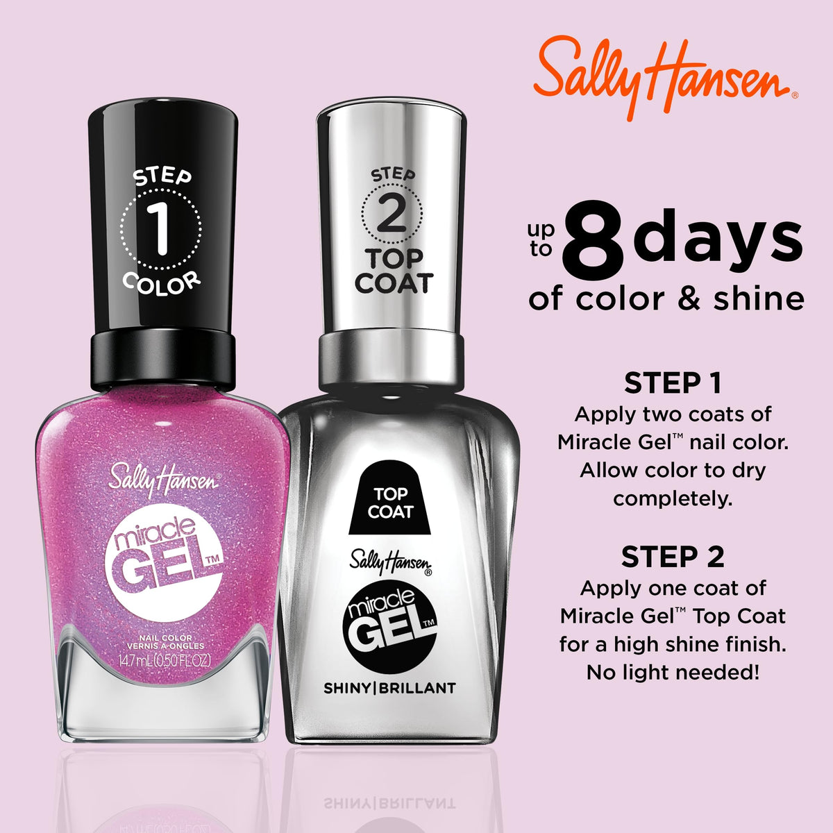 Sally Hansen Miracle Gel Nail Polish Quartz And Kisses 512 bottle side view
